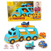 Die-casting Transport Truck Car Engineering Vehicle Mixer Transport Truck Toy Set Children's Education Dolls Christmas Gift