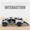1/24 Teslas Cybertruck Pickup Alloy Car Model Diecasts Metal Toy Off-road Vehicles Truck Model Simulation Sound Light Kids Gifts