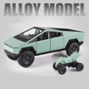 1/24 Teslas Cybertruck Pickup Alloy Car Model Diecasts Metal Toy Off-road Vehicles Truck Model Simulation Sound Light Kids Gifts