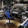 Adjustable Swivel Artificial Leather Gaming Chair, Blue  Computer Chair