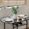 Vineego 3 Pieces Dining Set for 2 Small Kitchen Breakfast Table Set Space Saving Wooden Chairs and Table Set,Black