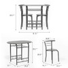 Vineego 3 Pieces Dining Set for 2 Small Kitchen Breakfast Table Set Space Saving Wooden Chairs and Table Set,Black