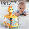 Press Gear Car Children's Toy Car Pull Back Boy Children Inertial Car Puzzle Animals Car