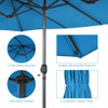 15FT Patio Double-Sided Umbrella Crank Outdoor Garden Market Sun Shade Wine\Blue\Coffee\Beige\Navy\Orange\Turquoise