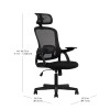 Mainstays Ergonomic Office Chair with Adjustable Headrest, Black Fabric, 275lb capacity