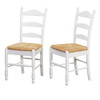 Ladder Back  Wood Dining Seat Chairs - Set of 2, Strong and Durable ，Upholstered,18.00 X 18.75 X 38.00 Inches