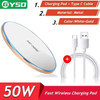 50W Wireless Charger Pad for Samsung S23 S22 Ultra Note10 iPhone 12 13 14 Pro Max Phone Charger Induction Fast Charging Station