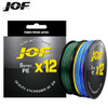 JOF X12 500M 300M Braided Fishing Line 12 Strands MultiColor Multifilament Saltwater PE Line 20 24 35 40 50 65 80LB