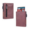 fiber Credit Card Holder Wallets Men Brand Rfid Black brown Magic Trifold Leather Slim Mini Wallet Small Money Bag Male Purses