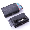 fiber Credit Card Holder Wallets Men Brand Rfid Black brown Magic Trifold Leather Slim Mini Wallet Small Money Bag Male Purses