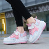 Kids 4 Wheels Flashing Roller Skates Shoes Outdoor Sport Children Boys Girls Parkour Sliding Game Sneaker Deformed Footwear Gift