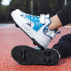 Kids 4 Wheels Flashing Roller Skates Shoes Outdoor Sport Children Boys Girls Parkour Sliding Game Sneaker Deformed Footwear Gift