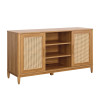 Better Homes & Gardens Springwood Cane Tv Stand for Tv's Up To 65", Light Honey Finish