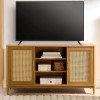 Better Homes & Gardens Springwood Cane Tv Stand for Tv's Up To 65", Light Honey Finish