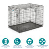 Houses Kennels Dog Crate 22"/24"/30"/36"/42"/48" Double Door Folding Metal Homes for Pets ,Divider Panel, Leak-Proof Dog Pan