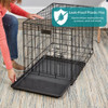 Houses Kennels Dog Crate 22"/24"/30"/36"/42"/48" Double Door Folding Metal Homes for Pets ,Divider Panel, Leak-Proof Dog Pan