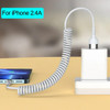 66W 5A USB Type C Data Cable 3A Micro USB Spring Pull Telescopic Fast Charging Cable for Android Phone Accessories Car USB Cable