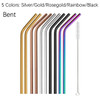 10Pcs Reusable Drinking Straw Metal Straws 304 Stainless Steel Straws Set with Brush Bar Cocktail Straw for Glasses Drinkware