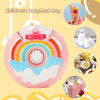 380ml Kids Water Bottle Kawaii Plastic Cup Donut Shape Cute Cartoon Tumbler For School Travel Girls Leakproof Drinkware Bottle