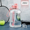 2 Liter Sports Water Bottle With Straw Large Capacity Fitness With Scale Gradient Kettle Outdoor Plastic Portable Water Bottle