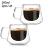 YWDL 200ml Double Wall Glass Coffee Mug Heat-resistant Espresso Cup Thermo Insulated Cup For Latte Cappuccino Tea Drinkware Set