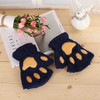 New Winter Gloves Women Bear Plush Cat Paw Claw Gloves Cute Kitten Fingerless Mittens Christmas Halloween for Girls Gift Gloves