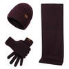 Men's Autumn Winter Keep Warm Set Beanie Gloves Scarf Male Woolen Yarn Knitted Muffler Spring Fall Hat Solid Color Neckerchief