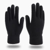 Winter Men Knitted Gloves Warm Full Fingers Touch Screen Anti-Slip Gloves for Cycling Running Driving Hiking Camping Work Mitten