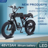 AKEZ Electric Bicycle Adult Mountain Ebike 20 Inch Mountain 13/26AH 750W 48V Moped Road Electric Bike