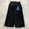 JNCO Wide Leg Jeans Men Retro Harajuku Y2K Hip Hop Rock Embroidery Graphic Baggy Streetwear Oversized High Waist Denim Pants New