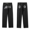 Y2K Jeans Harajuku Hip Hop Graphic Print Baggy Jeans Black Pants Men Women 2023 New Punk Rock Gothic Wide Leg Trouser Streetwear