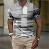 2023 New Men'S Polo Shirt 3d Vertical Stripe Print High-Quality Men'S Clothing Summer Casual Short Sleeved Street Cool Tops Tees