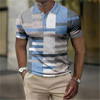 2023 New Men'S Polo Shirt 3d Vertical Stripe Print High-Quality Men'S Clothing Summer Casual Short Sleeved Street Cool Tops Tees