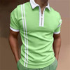 Striped Printed Short Sleeve Polo Shirt Summer Golf Clothing High Quality Tops Simple Men Clothing Loose Oversized Pullover 2023