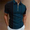 Striped Printed Short Sleeve Polo Shirt Summer Golf Clothing High Quality Tops Simple Men Clothing Loose Oversized Pullover 2023