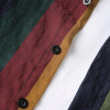 Spring and Autumn Men's Street Colorful Vertical Stripes Loose Relaxed Polo Collar Single Breasted Long Sleeve Shirt 2023 New