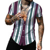 Striped Colorful Shirt Fashion Casual Outdoor Designer Street Party Men's High Quality Button T-shirt Short Sleeve Shirt 2023