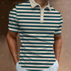 Striped Men'S Polo Shirts 3d Crown Printed Daily Street Tops Tees Loose Oversized Shirt Men Clothing Summer Casual Short Sleeves