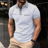 New Summer Men Short Sleeved Polo Shirt Fashion Splice Stripe Printing T-Shirt Men's Breathable Shirt Party Men Clothing Top