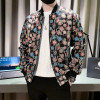 Men Spring High Quality Printed Baseball Jackets/Male Slim Fit Fashion Stand Collar Floral Aviator Jacket Men's Autumn Coat 3XL