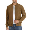 MAGCOMSEN Men's Aviator Jacket Golf Baseball Jacket Windproof Ribbed Jacket with Zipper Pocket