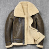 2023 Men's Winter Aviator Real Leather Jacket Sheepskin Shearling Genuine Leather Rock Jackets High Quality B3 Bomber Male Coats