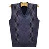 Autumn and Winter Men's Warm Pullover Vest Sweater Knitted Vest Plush Thick Bottomed V-neck Top Men Clothing
