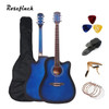 41/38 Inch Acoustic Guitar for Travel Beginners Adults Kit with Capo Picks Bag 6 Steel Strings Guitarra for Teens AGT16