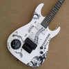 New!!!! Kirk Hammett Ouija Electric Guitar, Solid Body with Personality Patterm Cover,Black Hardware, White Color