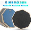 12Inch Practice Drum Pad Stand Set Adjustable Double Sided Drum Pad and Stand Set Silent for Real Feel Practice Drumming