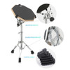 12Inch Practice Drum Pad Stand Set Adjustable Double Sided Drum Pad and Stand Set Silent for Real Feel Practice Drumming