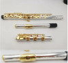 New Flute 471H 17 Hole Closed GL w/SILVER Plated Head, GOLD Features Student Transverse Flauta Obturator C Key With E Key