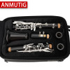 ANMUTIG Bb Professional Ebony Clarinet, 17, 18 Keys, Wood Silvering Key