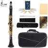 SLADE Ebony Clarinet Instrument B Flat 17 Key Gold-plated Key Professional Performance Clarinet with Back Belt Whistle Gloves